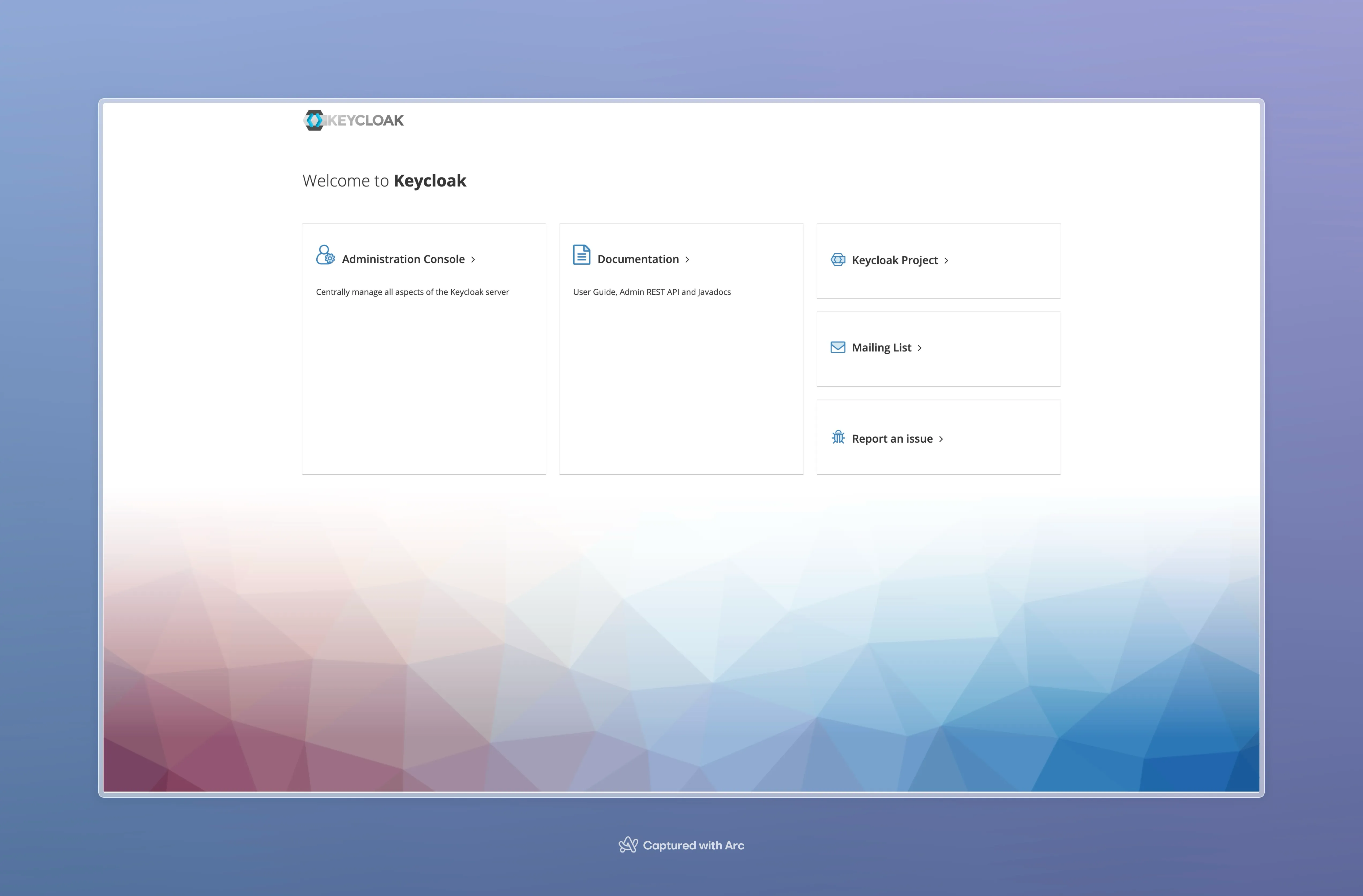 Keycloak administration console